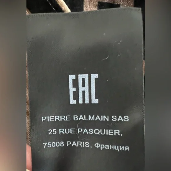 Balmain Paris Velvet Monogram Logo Top Size 40 NWOT Designer Long Sleeve Luxury - Picture 6 of 8